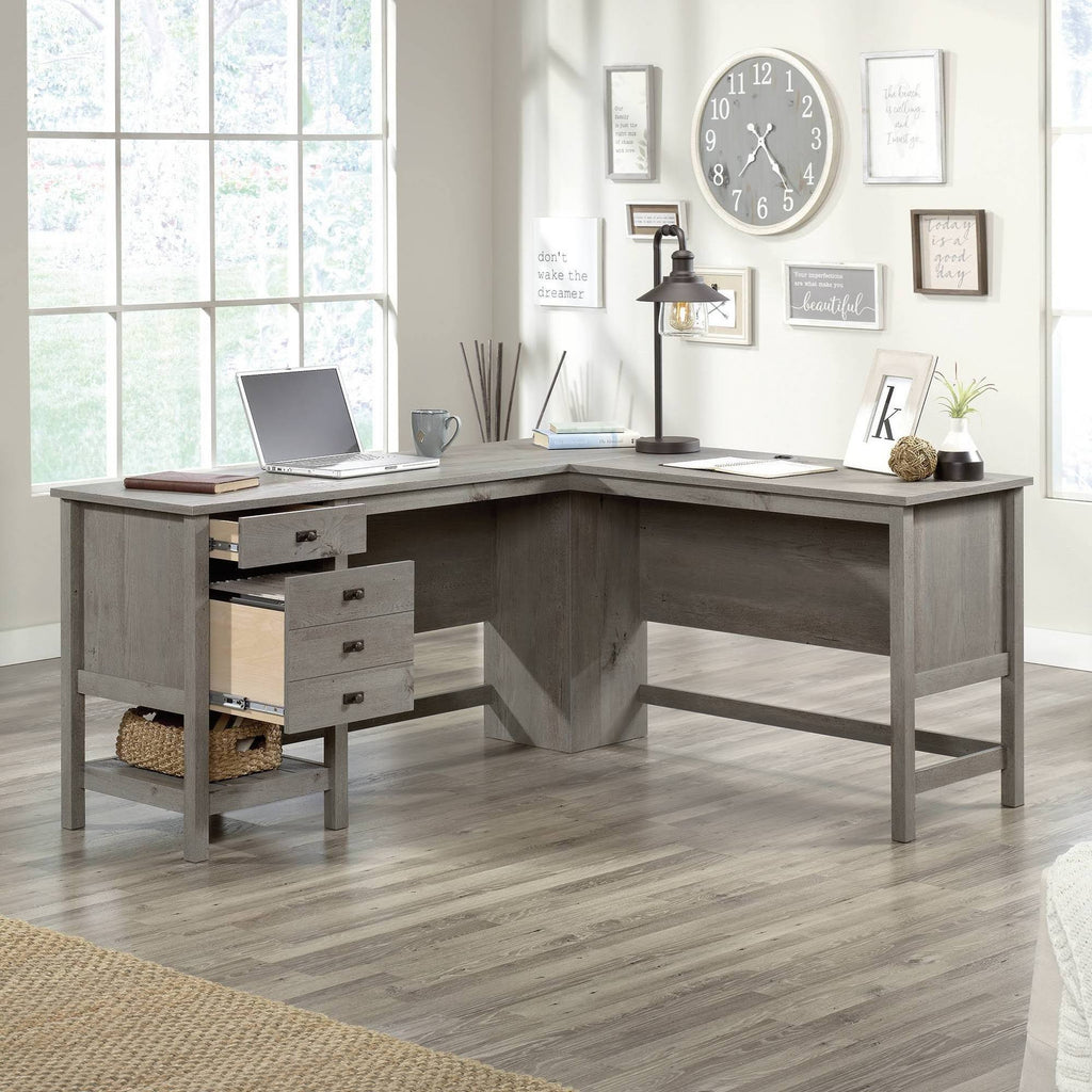 L Shaped Computer Desk in Mystic Oak D1920