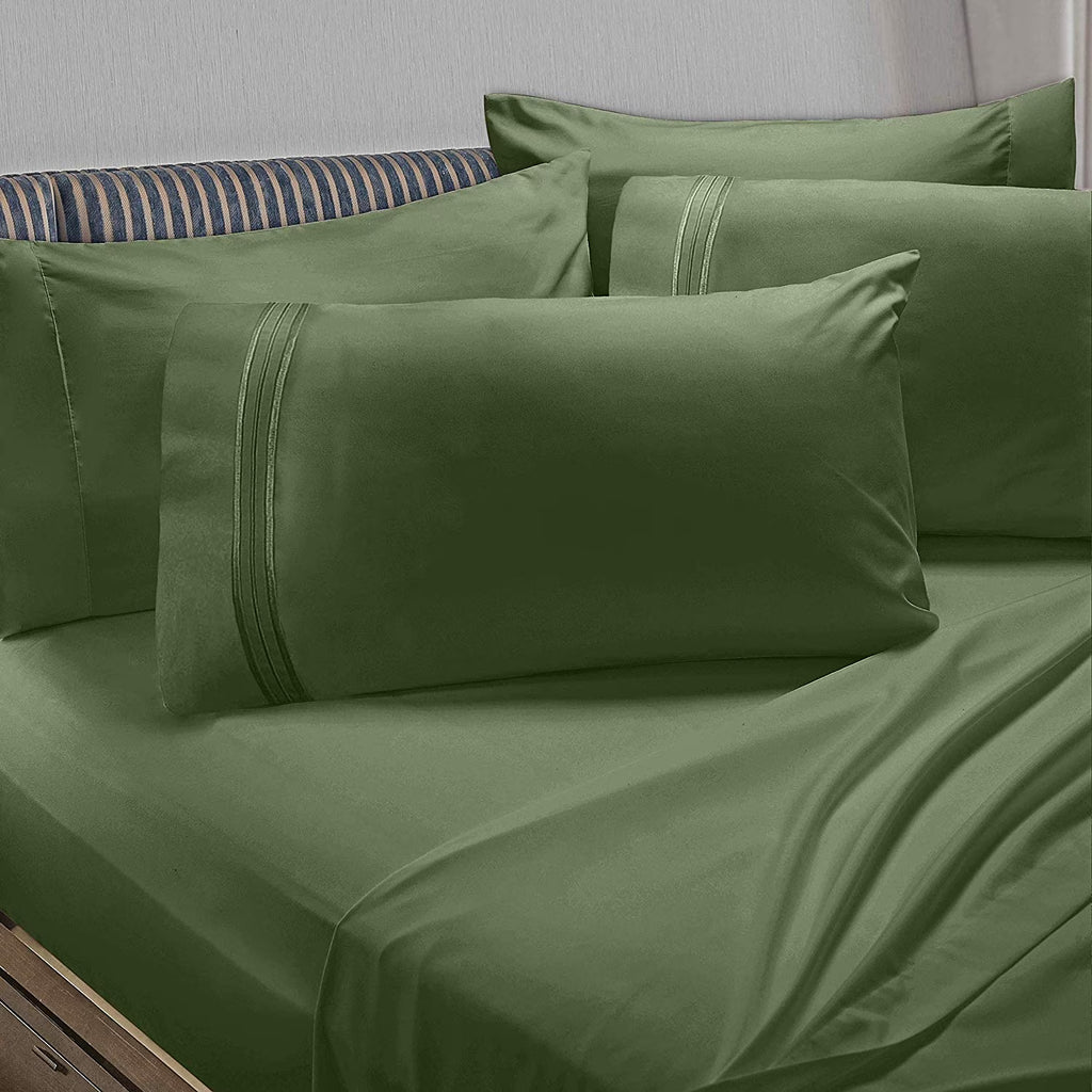 King 6 Piece Microfiber Bed Sheet Set with Extra Pillowcases P33112