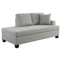 75.5" Transitional Textured Fabric Chaise with 1 Pillow in Gray V9443