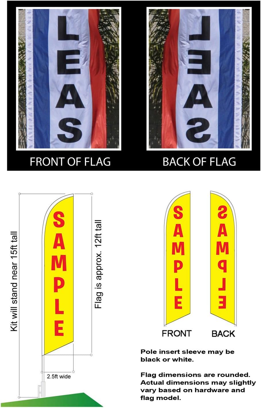 Red White Blue Swooper Flags with Pole Kits U62338