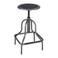 Industrial Stool, Seat Height 22in x 27in, Pewter G120965