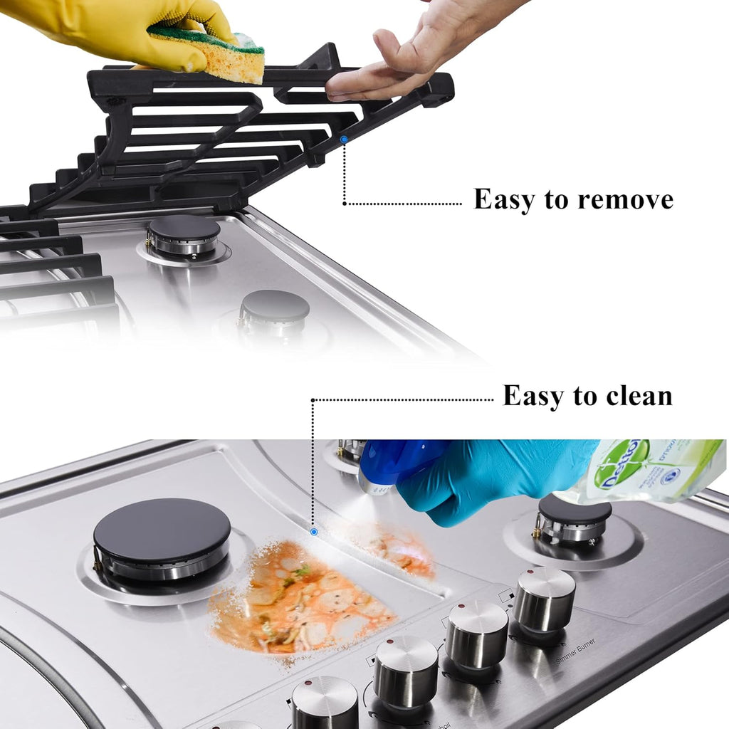 30 Inch Stainless Steel Gas Cooktop with 5 Sealed Burners J440765