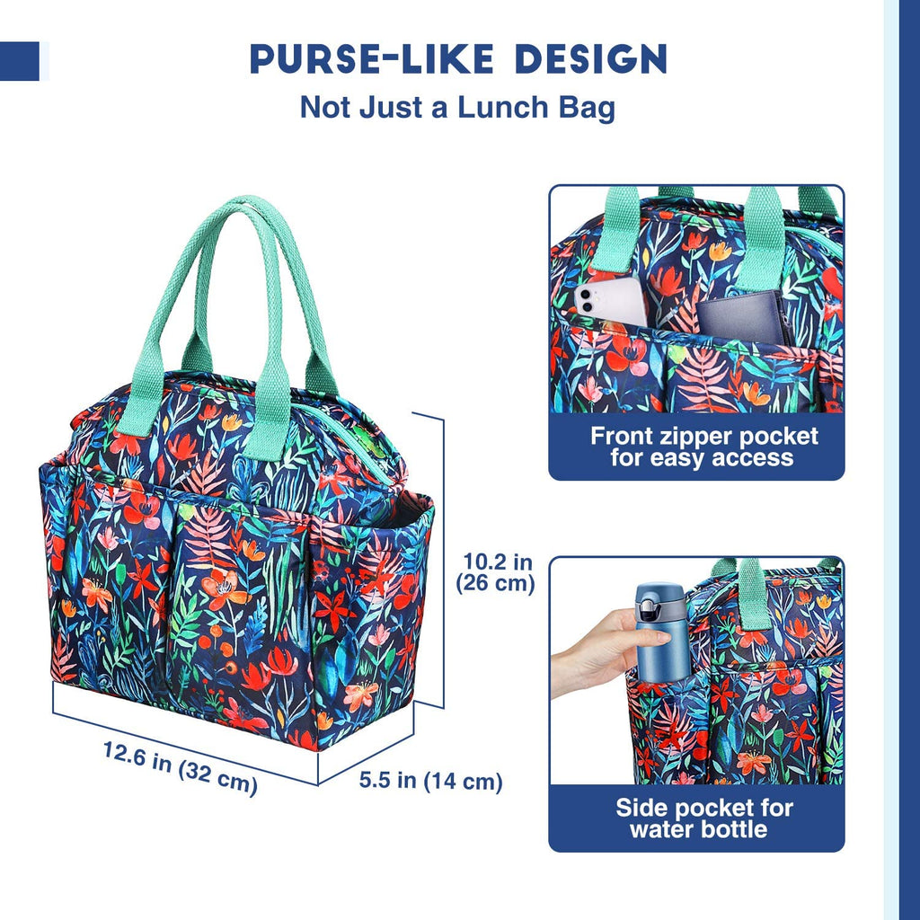 Insulated Lunch Bag with Front/Side Pockets D406330