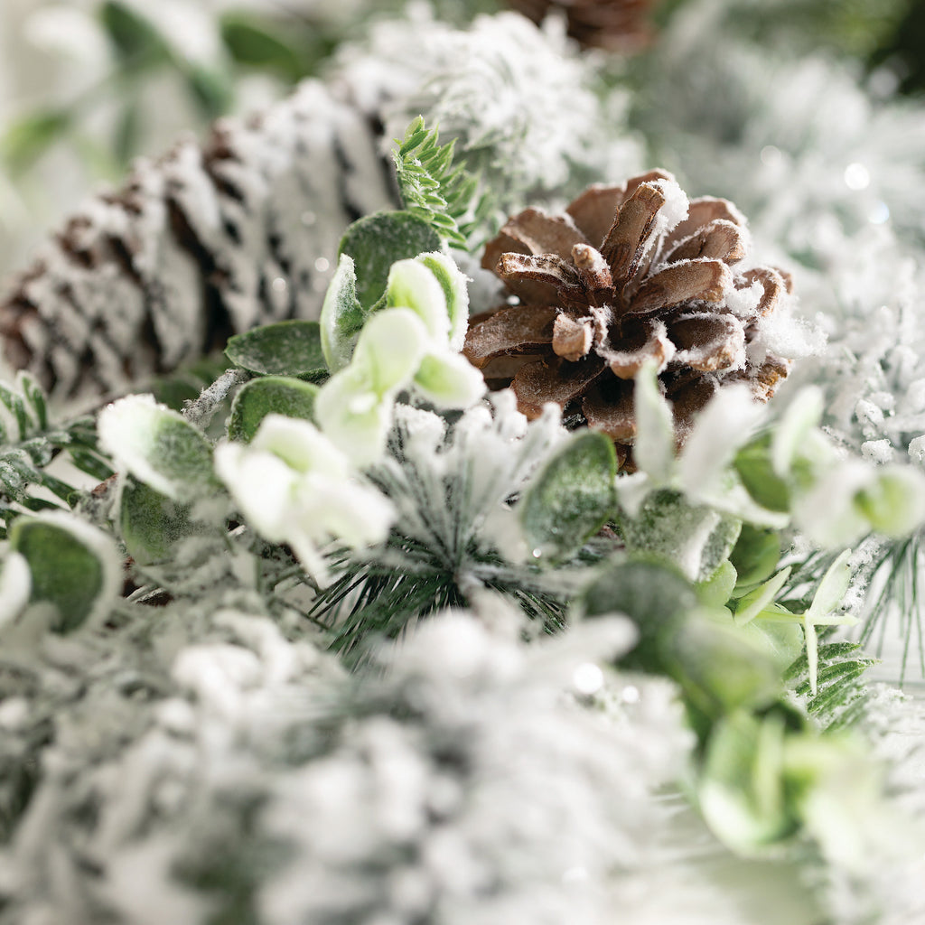Flocked Pine Artificial Garland 72"L Green B425