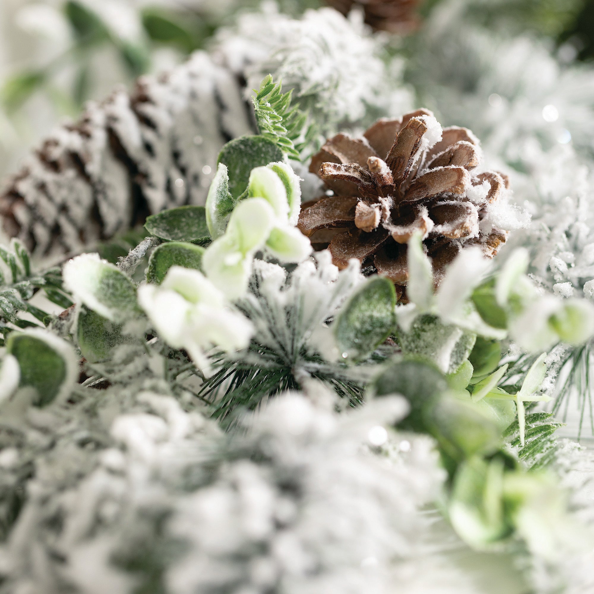 Flocked Pine Artificial Garland 72"L Green B425