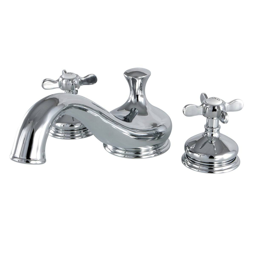 Satin Nickel Roman Tub Filler with Cross Handle X452