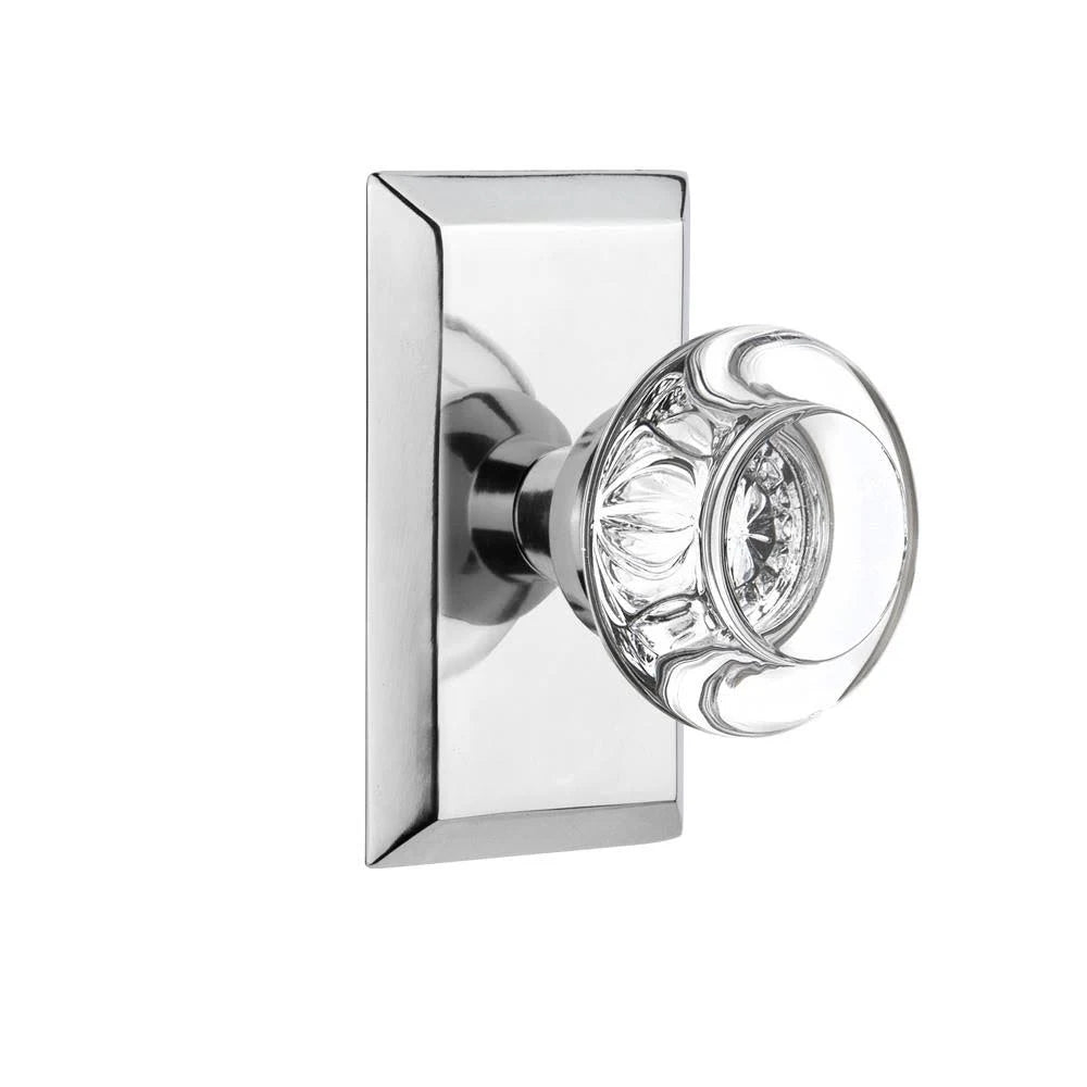 Bright Chrome Crystal Glass Door Knob W309567