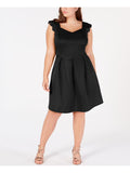 Black Sleeveless Formal Fit + Flare Dress 2X M2274