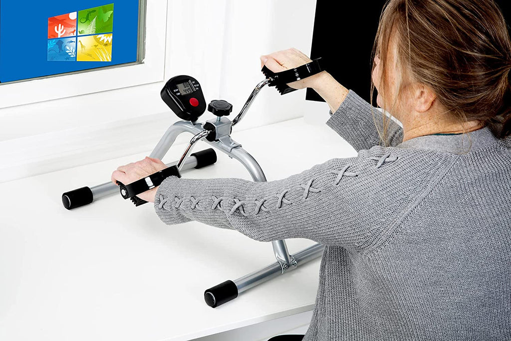 Under Desk Bike Pedal Exerciser with LCD Display Monitor C7695