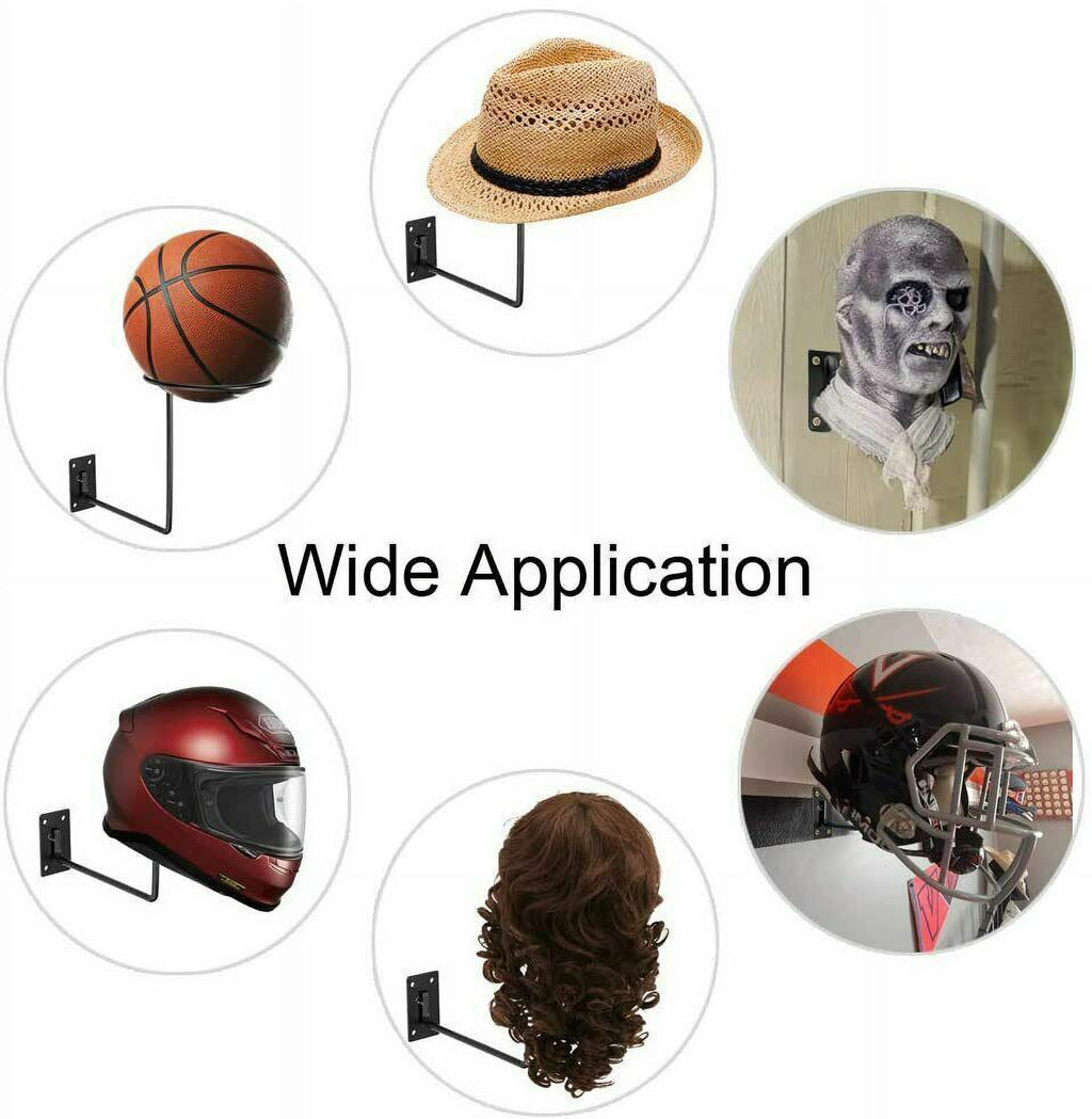 Black Wall Mount Motorcycle Helmet Holder Rack M157548