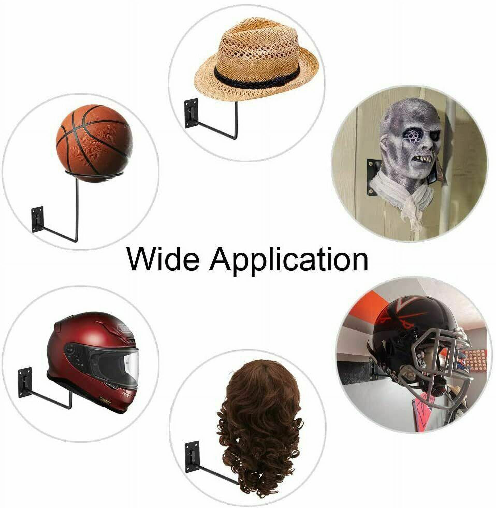 Black Wall Mount Motorcycle Helmet Holder Rack M157548
