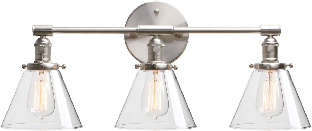 Black Wall Sconce Light Fixture with Clear Glass Canopy N978