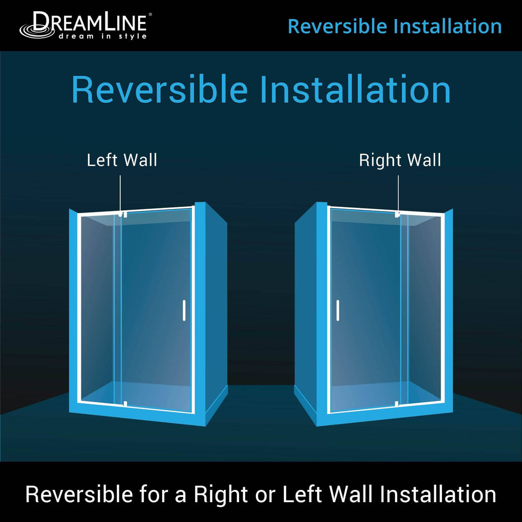 Semi-Frameless Pivot Shower Door in Chrome L6767