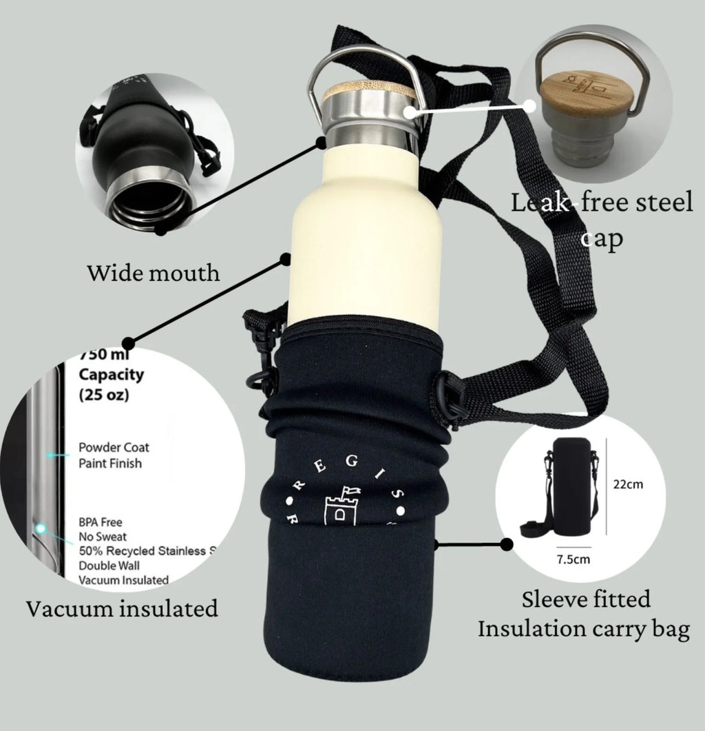 Stainless Steel Sports Water Bottles 25oz White F8170