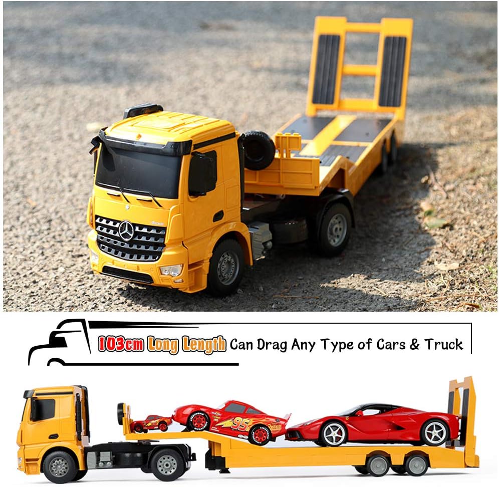 RC Semi Truck Excavator Toys Remote Control Trailer Truck Construction Vehicles Toy with Sound and Lights S518