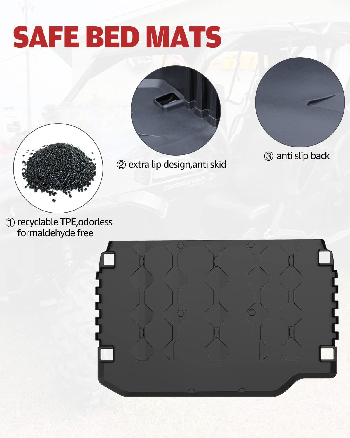 Black TPE Rubber Cargo Bed Mat Liner G66184