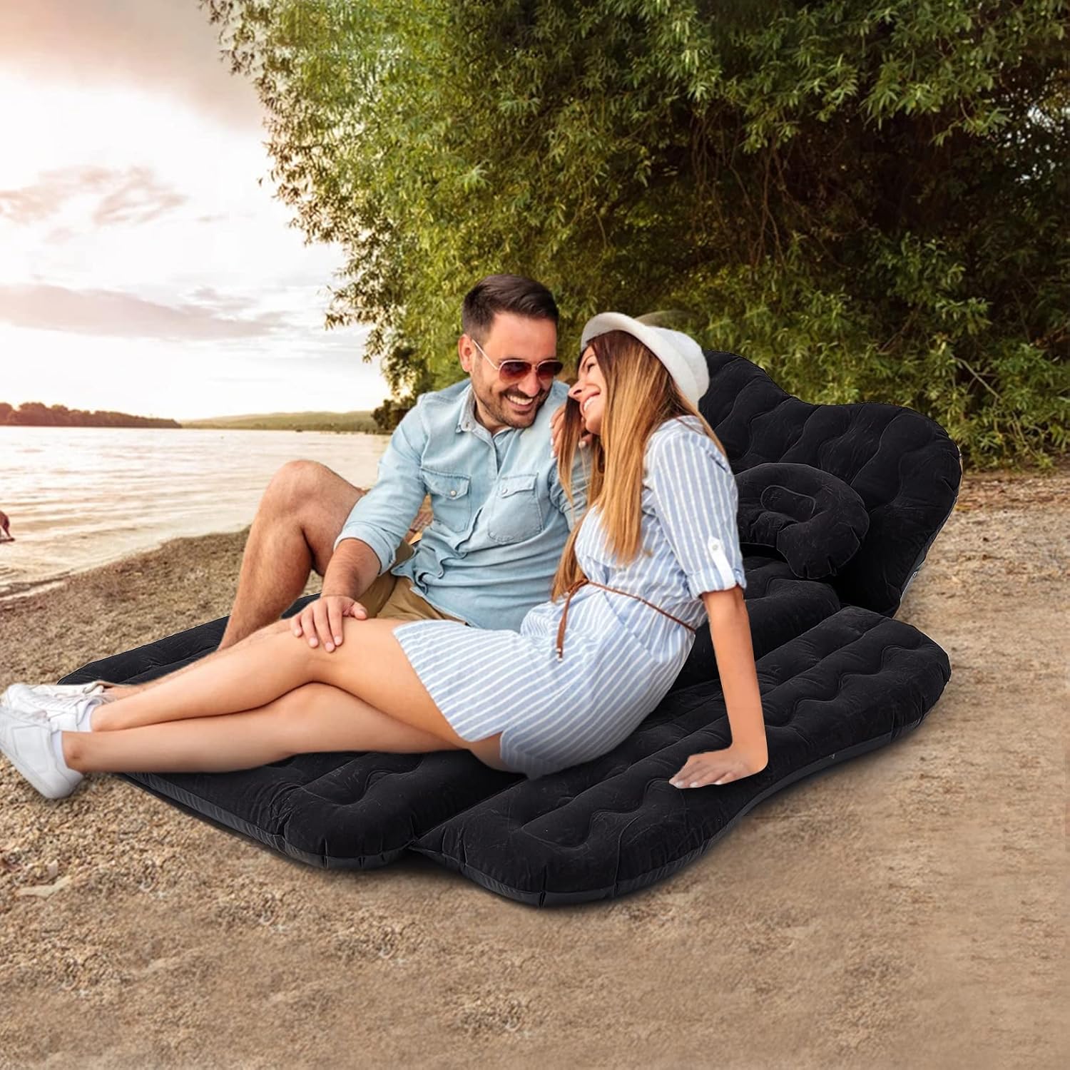 Black Inflatable Car Air Mattress for SUV Truck Camping Travel Z471