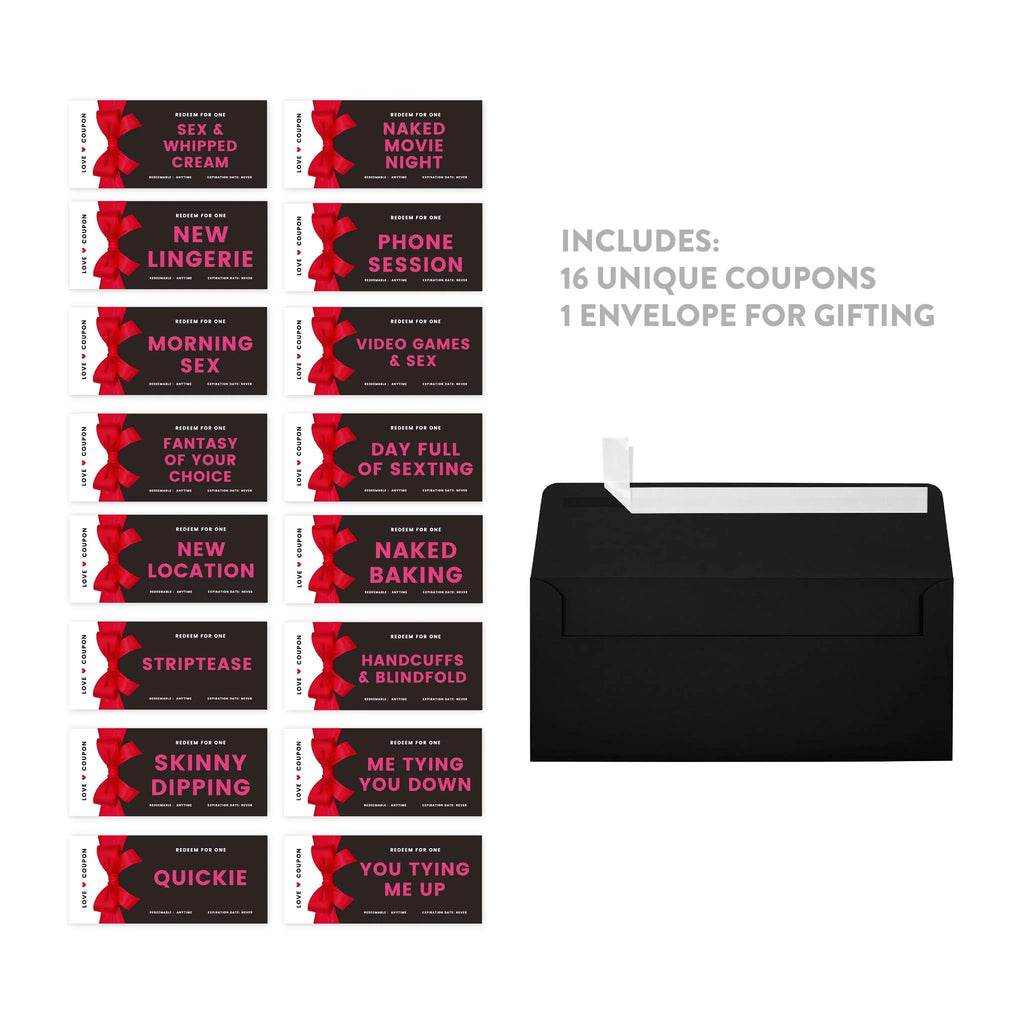 Red Bow Naughty Sexy Love Coupons, 16-Pk R80481