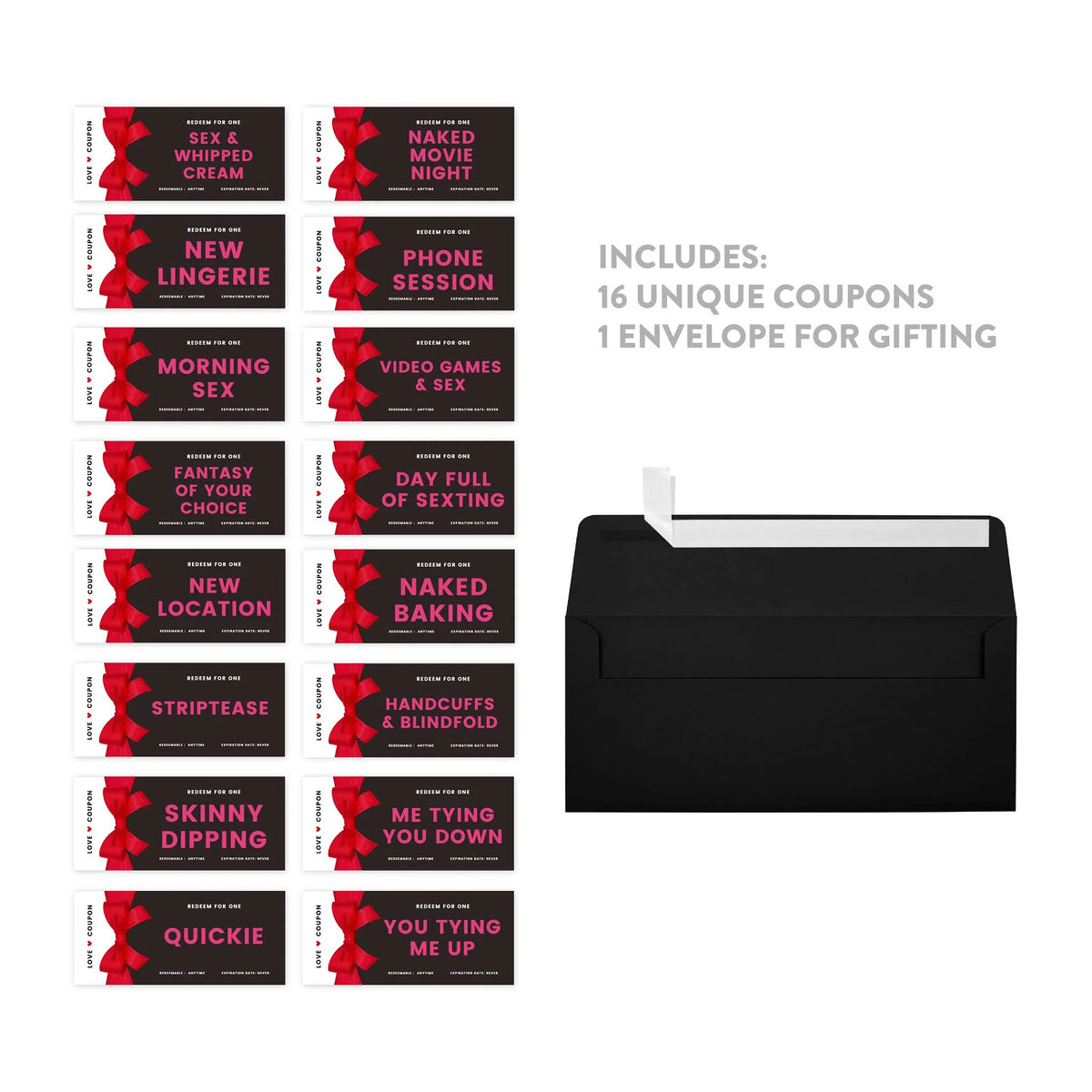 Red Bow Naughty Sexy Love Coupons, 16-Pk R80481