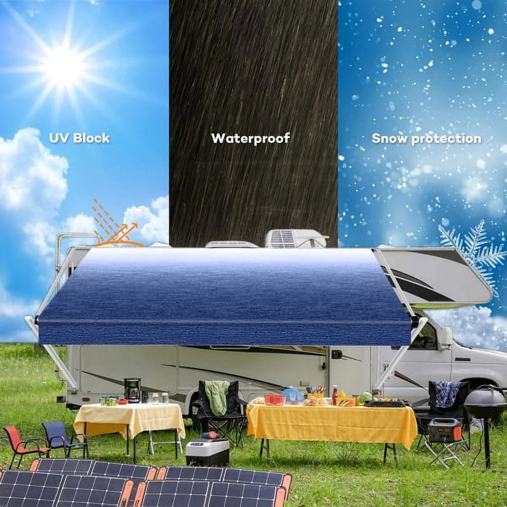 16' Blue Vinyl RV Awning Fabric Replacement F621