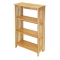 4-Shelf Wooden Folding Bookcase Storage Shelves D48634