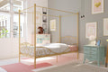 Twin Size Metal Canopy Bed with Bed Frame I846815