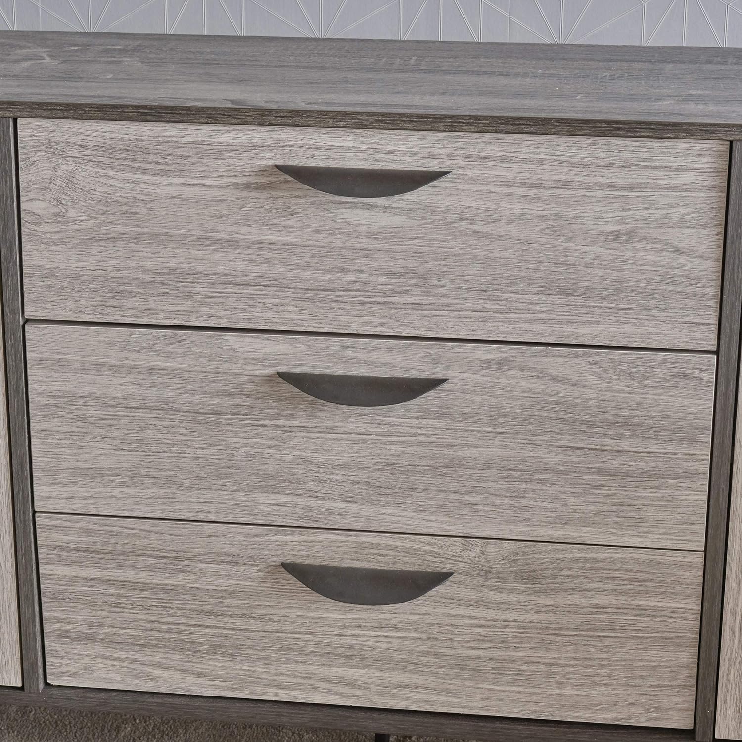Mid-Century Modern Faux Wood Cabinet D104