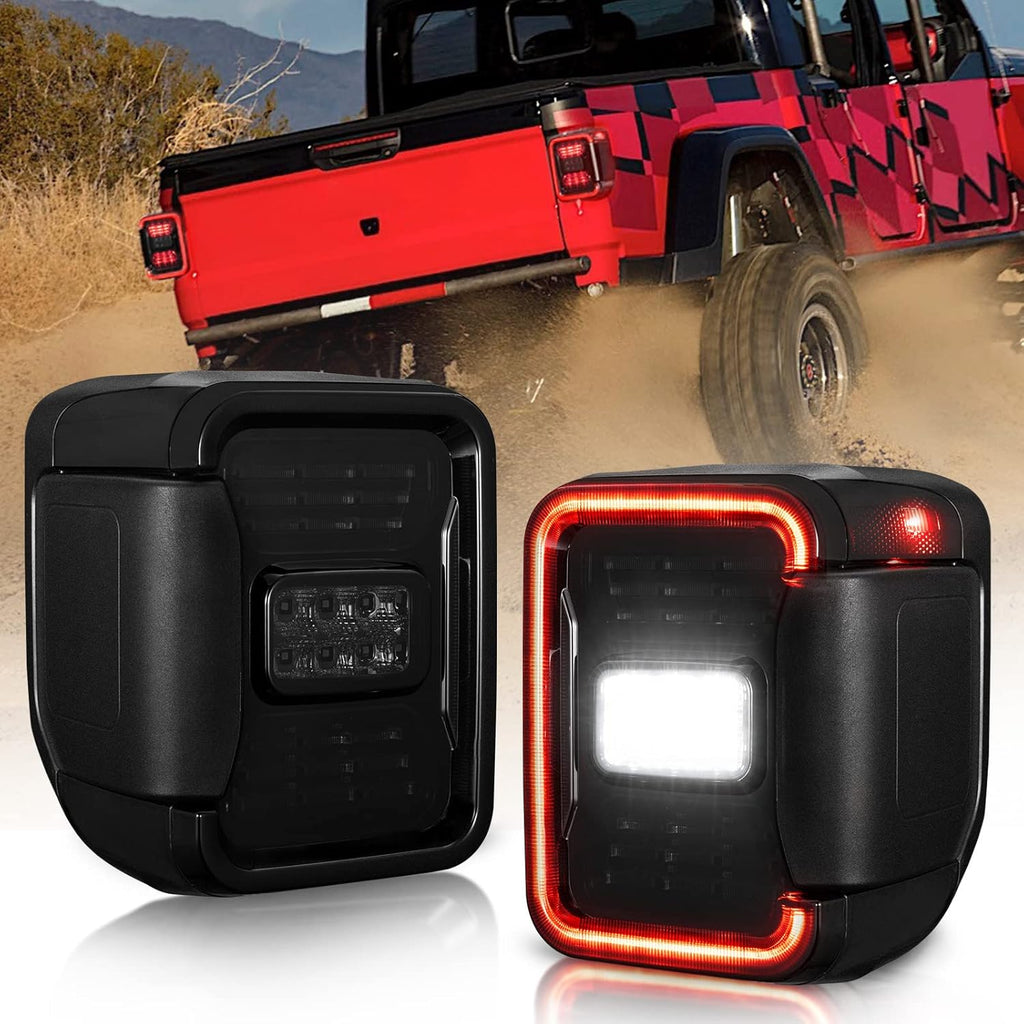 Smoked LED Tail Lights Assembly for Jeep Gladiator JT, 1 Pair V671257
