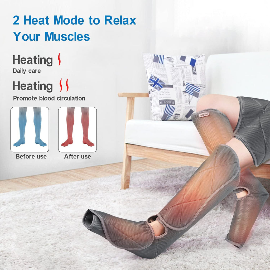 Leg Massager with Heat, Air Compression Calf Thigh Foot Massage K119