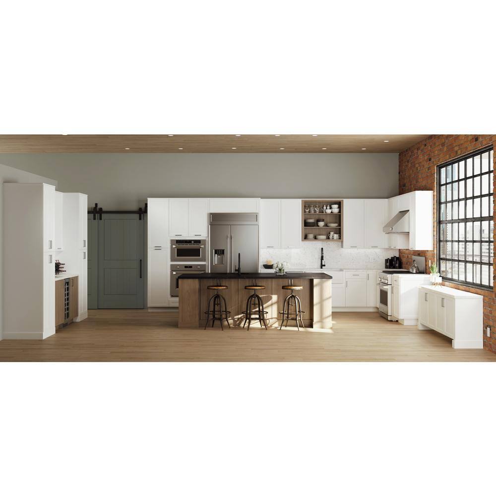White Dual Pull Out Trash Can Base Kitchen Cabinet J62075