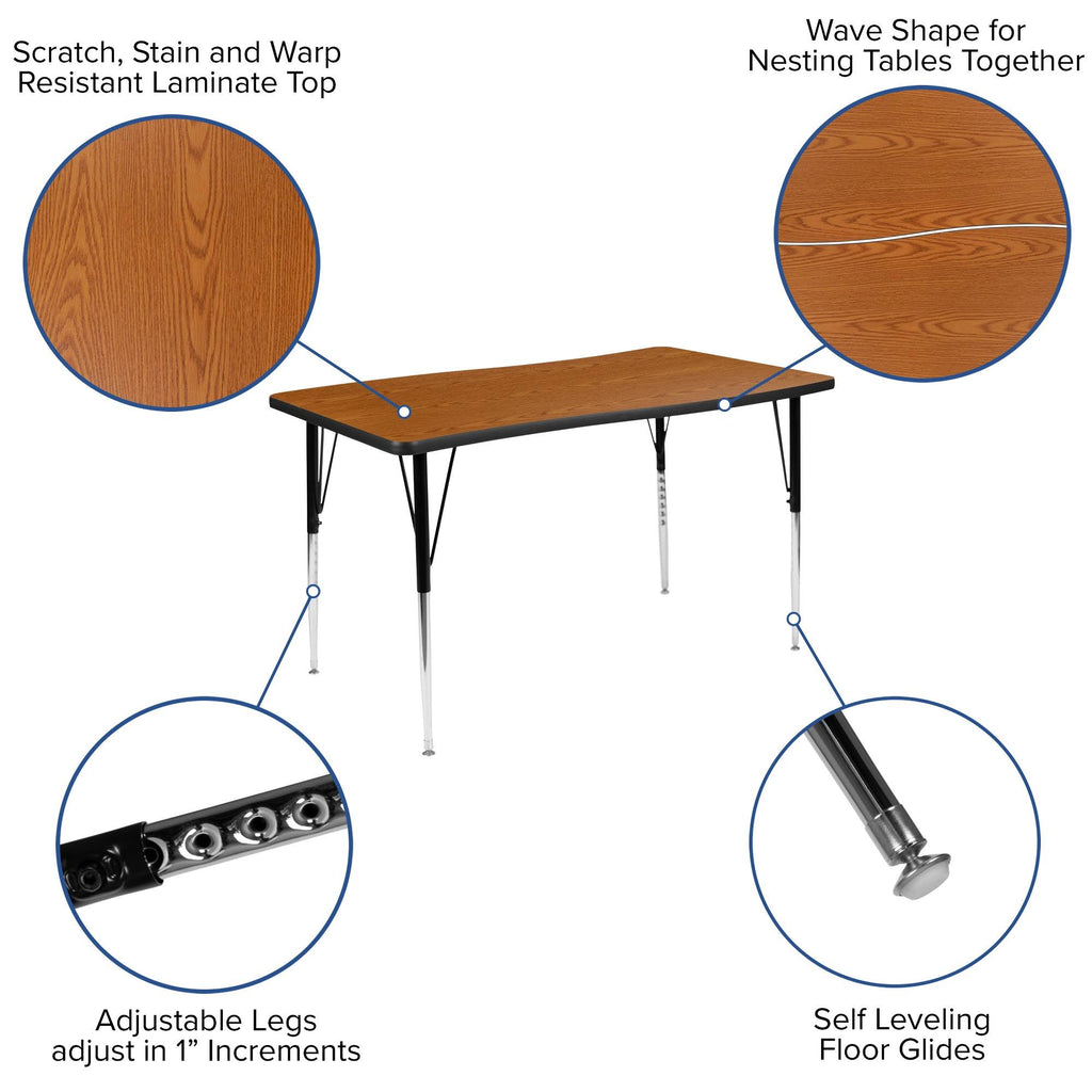 Rectangular Oak Laminate Activity Table R56086