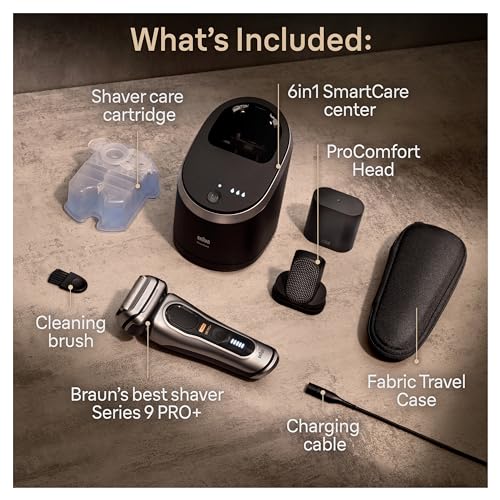 Electric Razor with 5 Pro Shaving Elements and ProComfort Head, 6in1 SmartCare Center, Charging Stand B917067