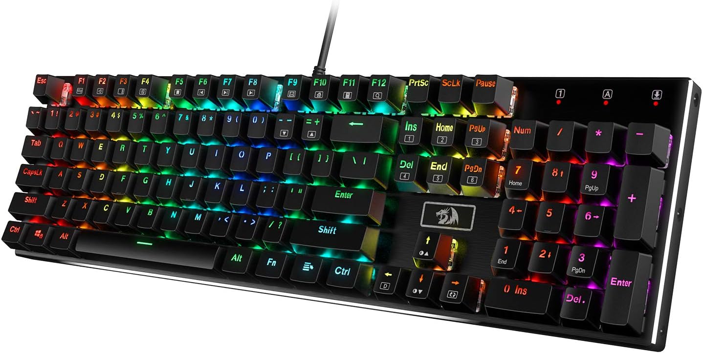 RGB LED Backlit Wired Mechanical Gaming Keyboard, Aluminum Base, 104 Standard Keys P748