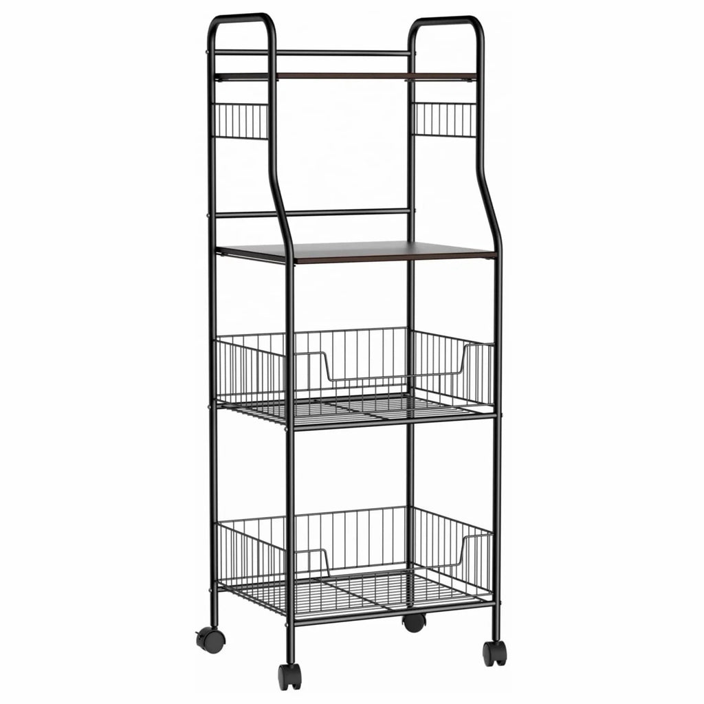 4 Tiers Kitchen Baker's Rack with Wheels P699476