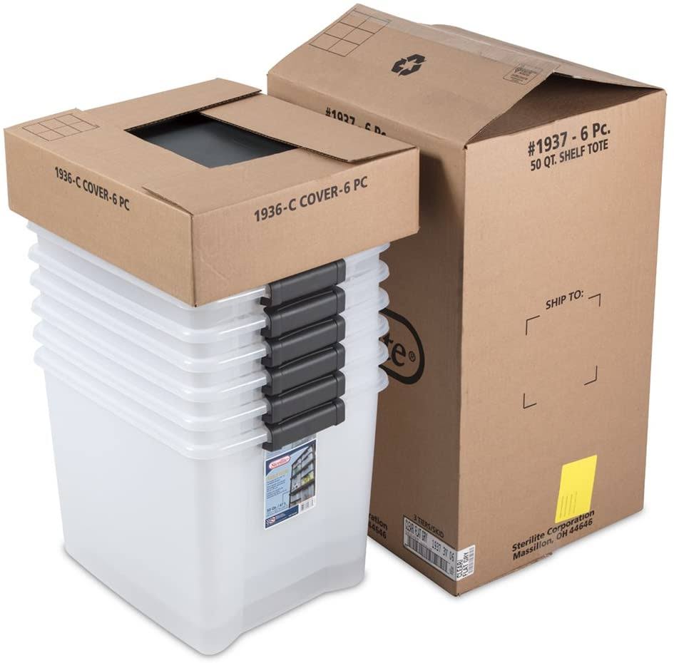 50 Quart Clear Stackable Latching Storage Tote (18 Pack) X467