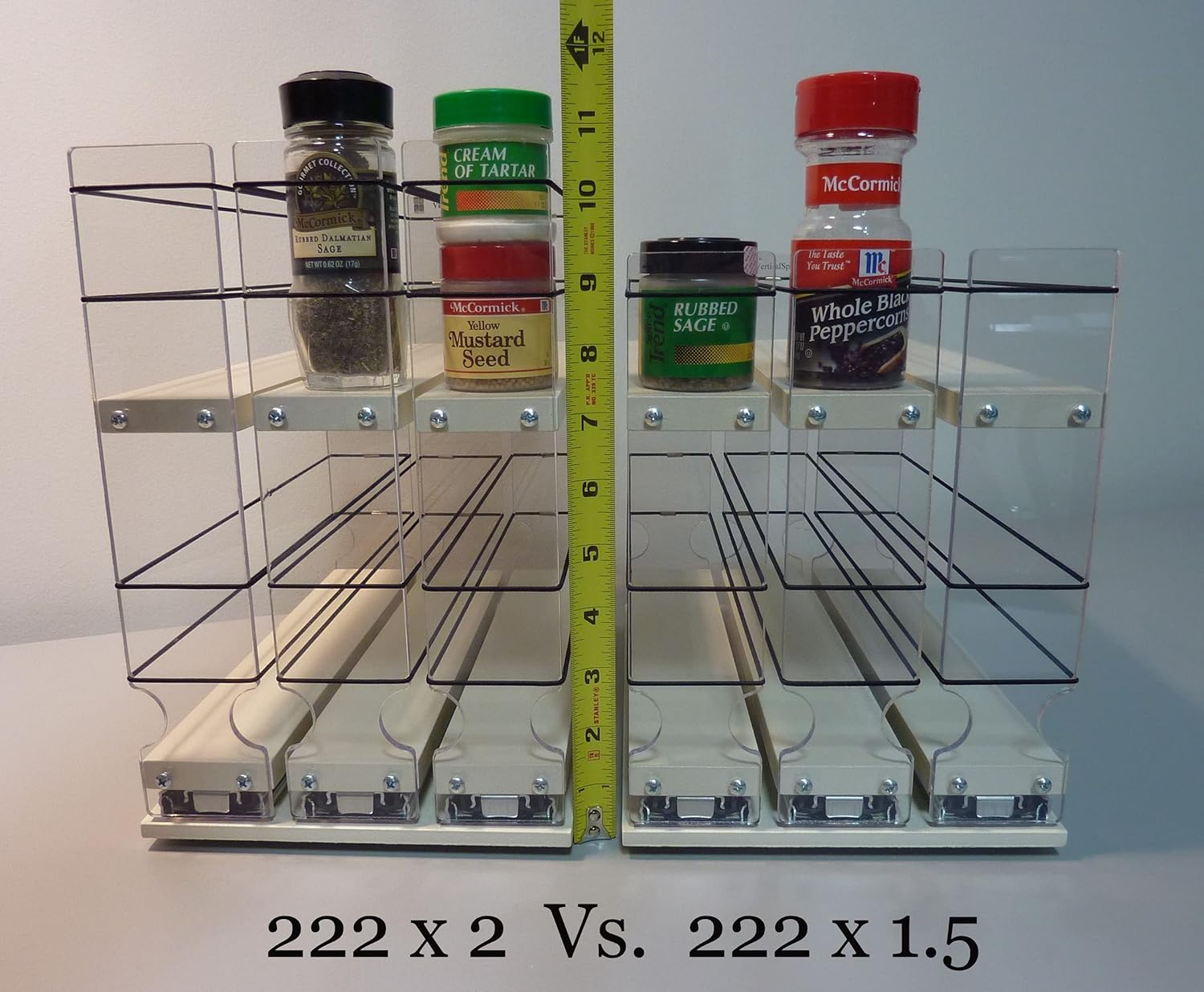 Narrow Spice Rack with 2 Drawers, 20 Spice Capacity S410138