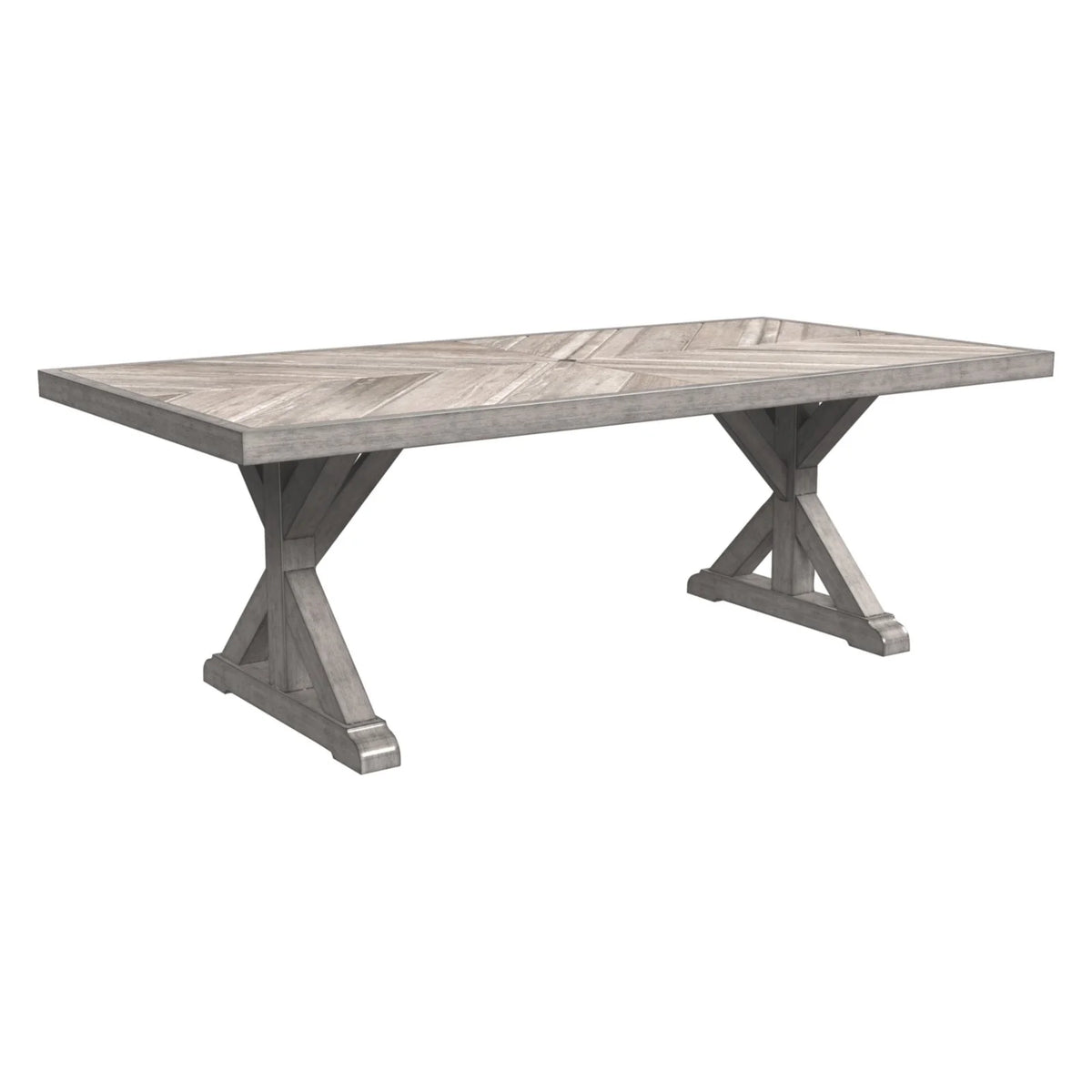 Beige Trestle Patio Dining Table O3621