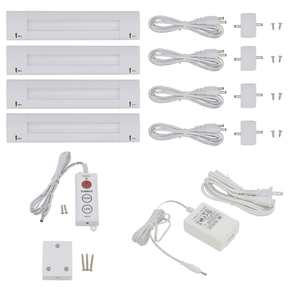 6 inch Cool White Modular LED Under Cabinet Lighting Standard Kit (4 Panel) H356