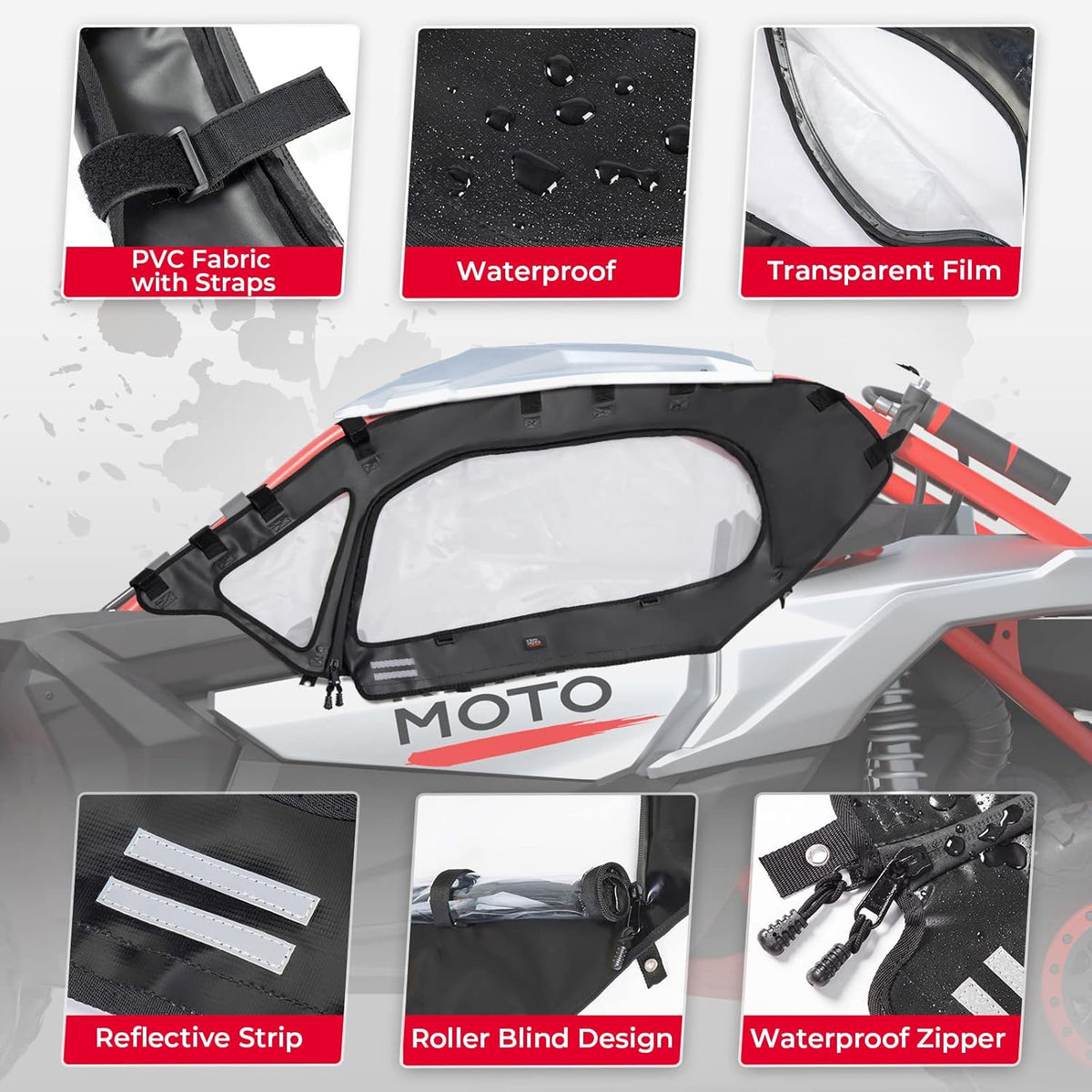 Soft Upper Door Set Kit for UTV Soft Cab Doors C8945