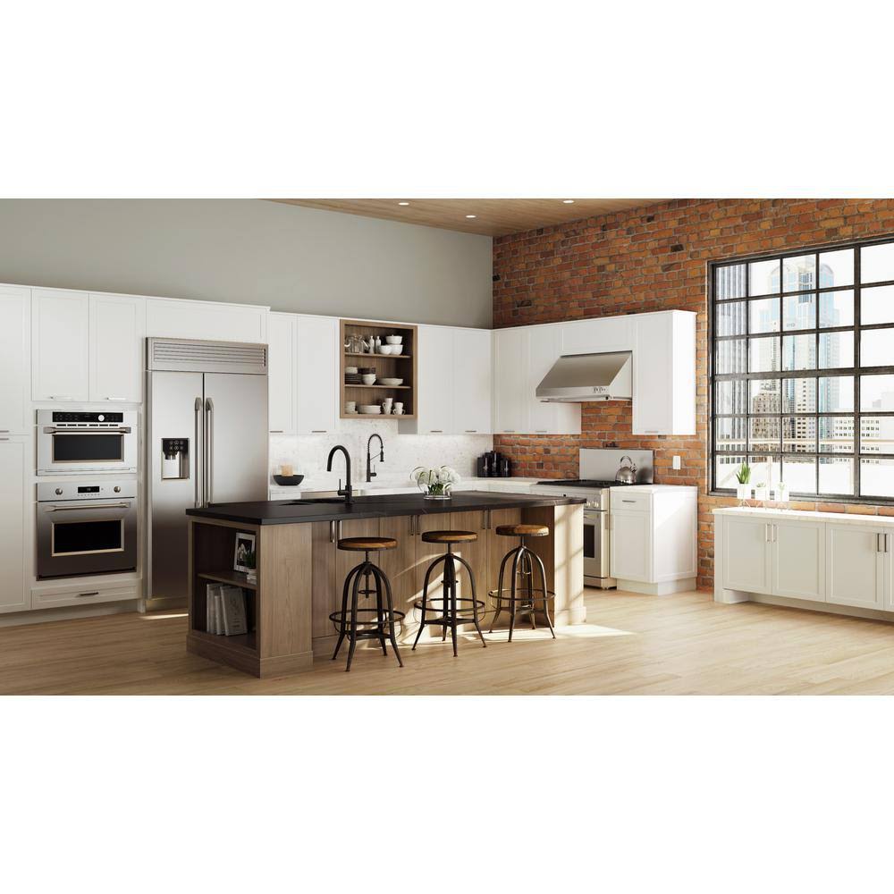White Dual Pull Out Trash Can Base Kitchen Cabinet J62075