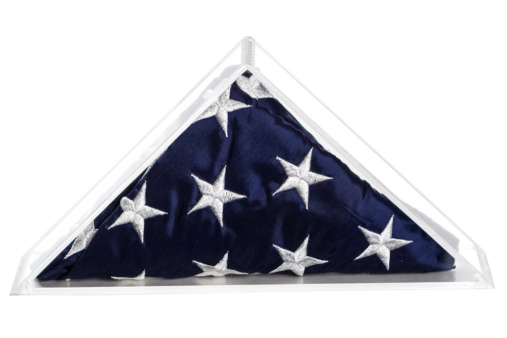 Clear Acrylic American Flag Display Case Wall Mount W330
