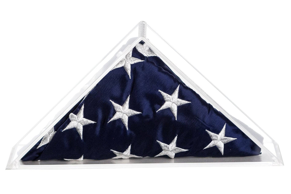 Clear Acrylic American Flag Display Case Wall Mount W330