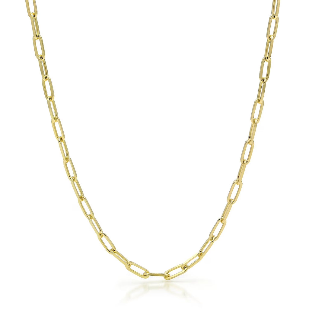 14k Yellow Gold Paperclip Chain Necklace 16" - 24" T5638