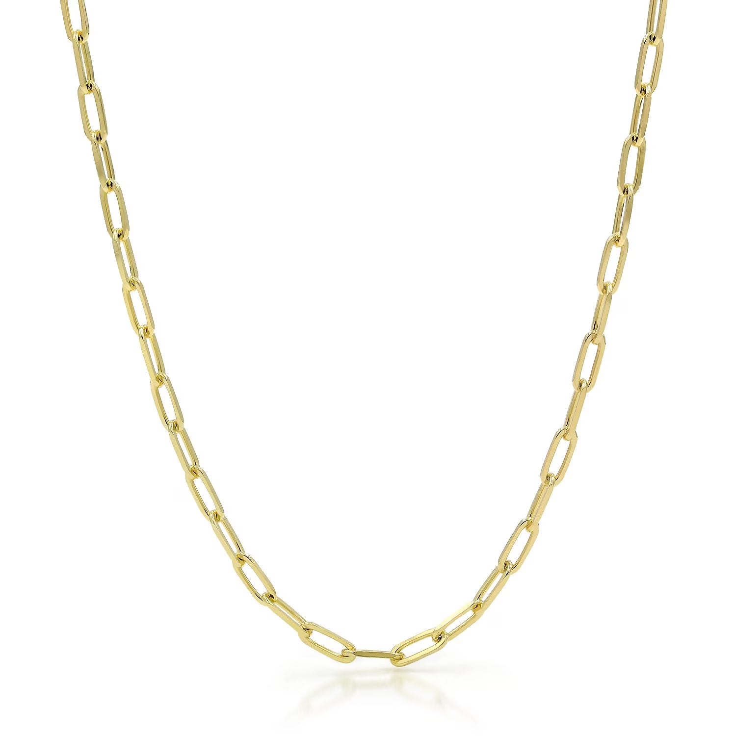 14k Yellow Gold Paperclip Chain Necklace 16" - 24" T5638