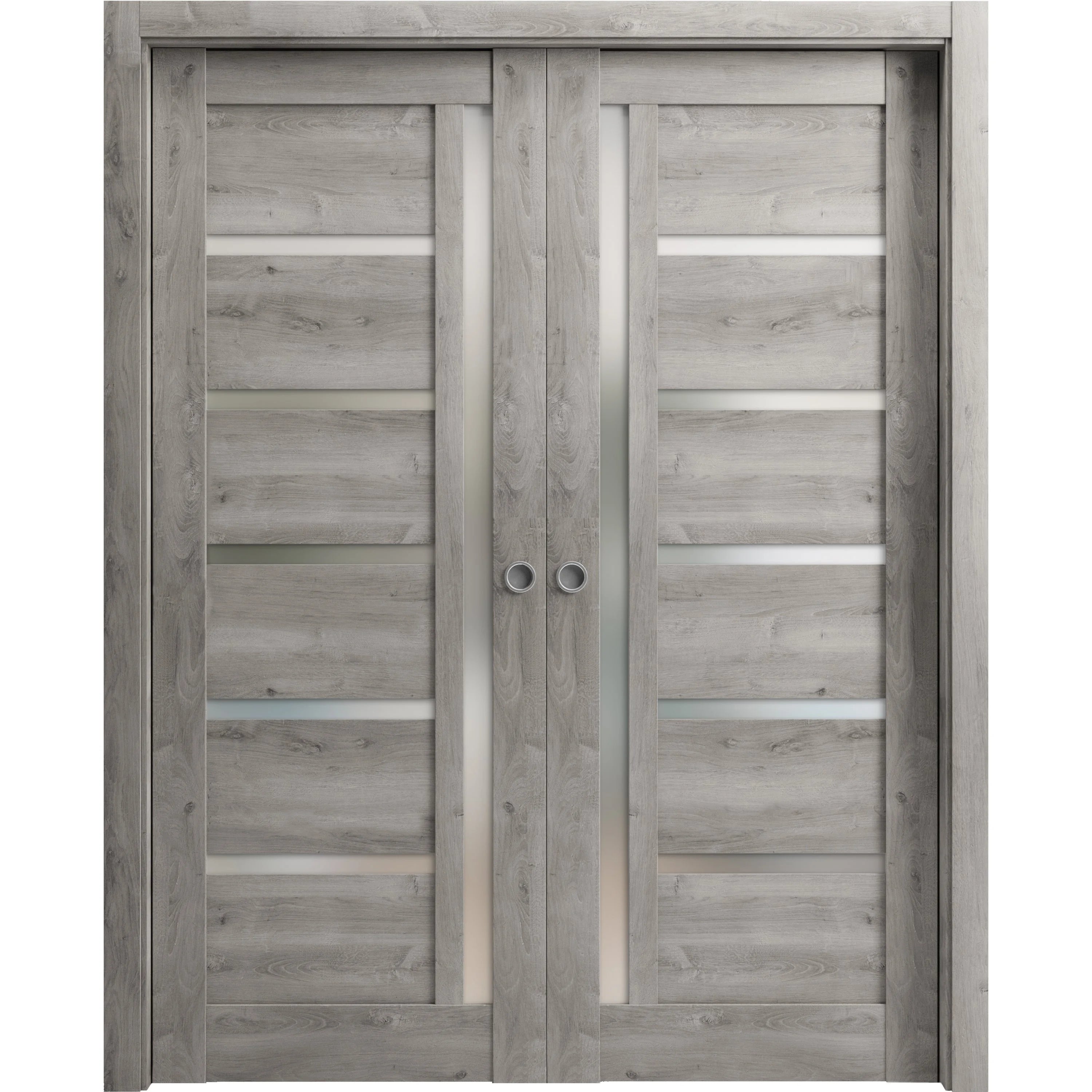 Sliding French Double Pocket Doors 64 x 96 inches Solid Wood Interior Doors Q434684