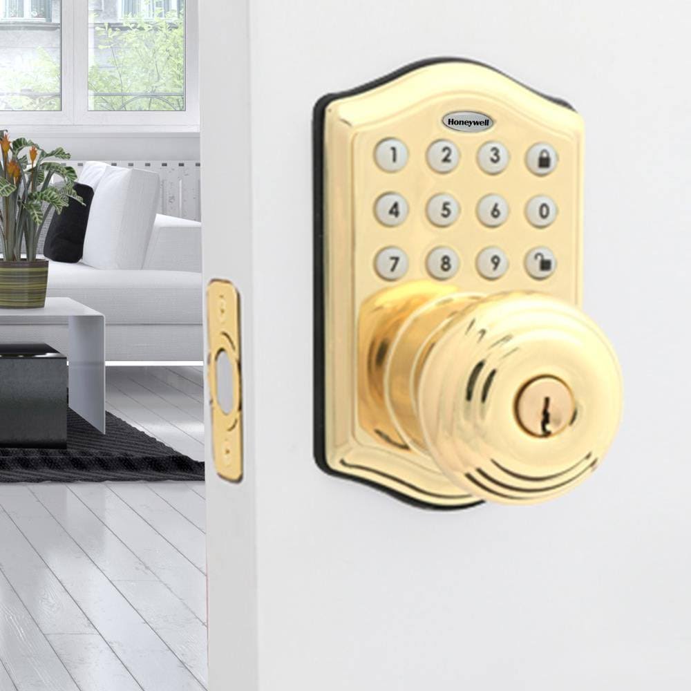 Polished Brass Electronic Entry Door Lock B29308