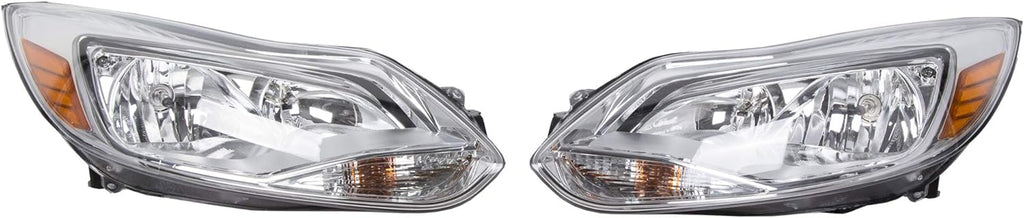 Chrome Housing Halogen Headlights for 2012-2014 Ford Focus L232