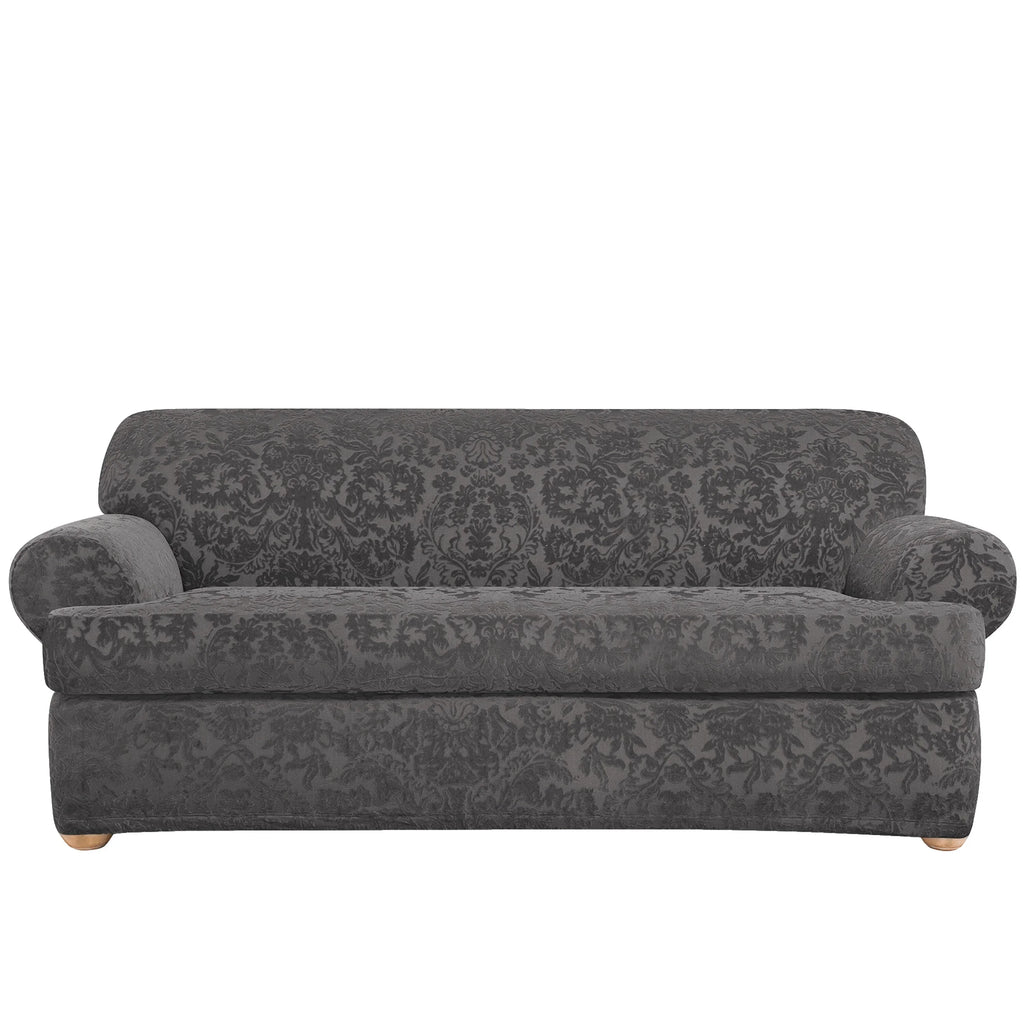 Gray 2 Piece T Cushion Sofa Slipcover P958