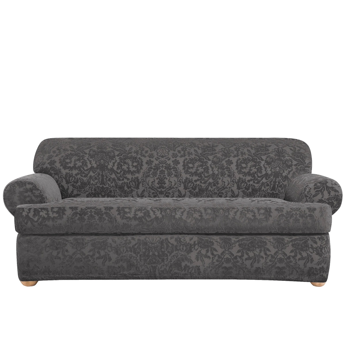 Gray 2 Piece T Cushion Sofa Slipcover P958