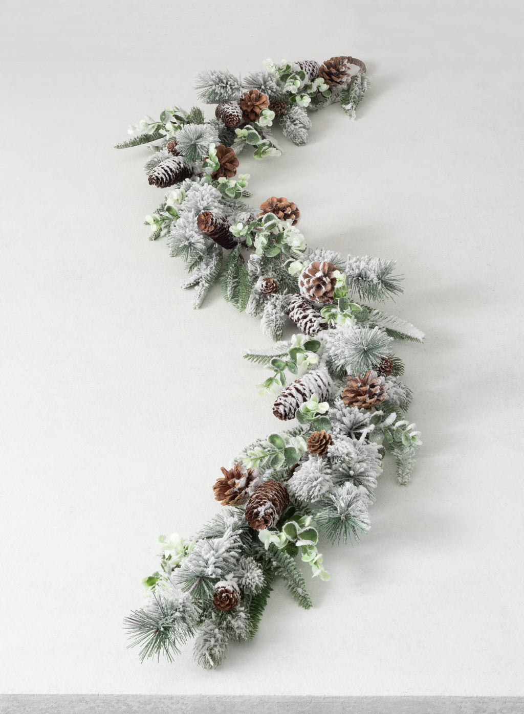 Flocked Pine Artificial Garland 72"L Green B425